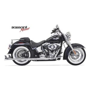 Bassani True Dual Pipes With Long Fishtails For Harley Softail 2007-2017