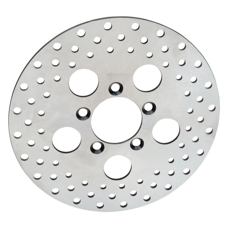 Drag Specialties 10" Drilled Stainless Steel Front Brake Rotor For Harley FX / XL 1977-1983 - Image 2