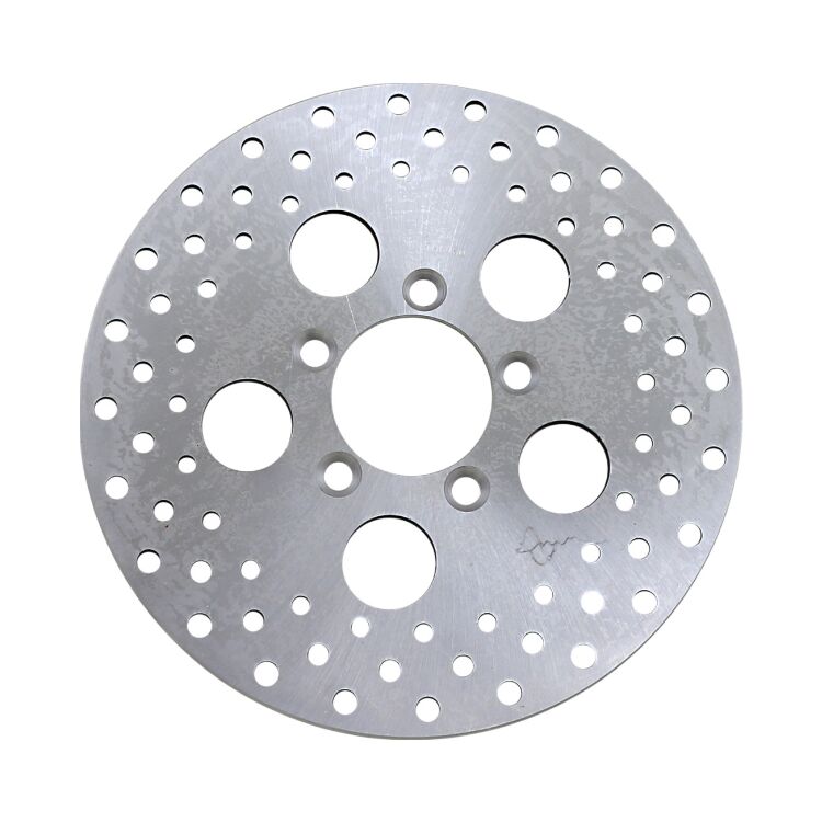 Drag Specialties 10" Drilled Stainless Steel Front Brake Rotor For Harley FX / XL 1977-1983