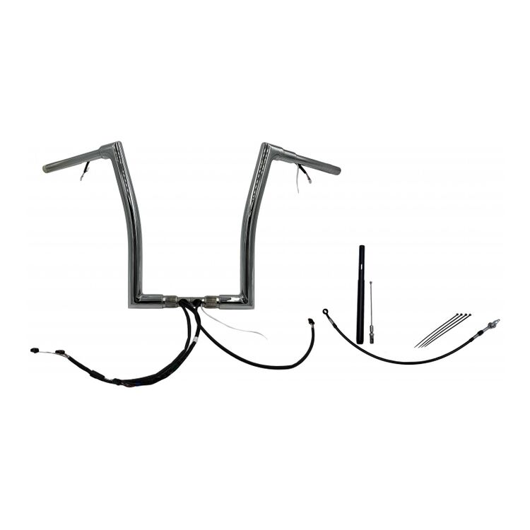 Fat Baggers Inc. 1 1/2" Wired Flat Top Handlebar Kit For Harley - Image 3