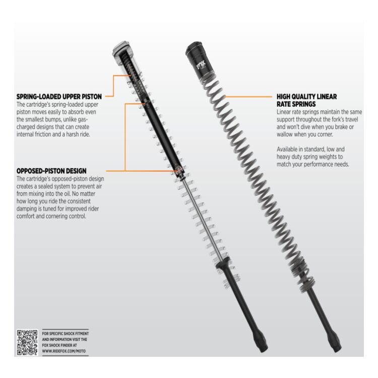 Fox Factory Fork Cartridge Kit For Harley Dyna 2006-2017 - Image 2