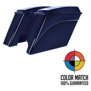 HogWorkz OE Color Matched 4" Stretched 2-Into-1 Saddlebags For Harley Touring 1994-2013