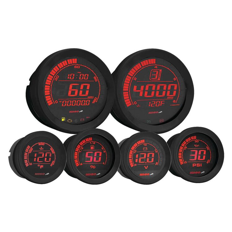 Koso HD-02 Six Gauge Kit For Harley Touring 2004-2013