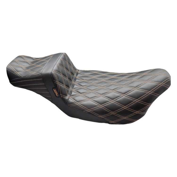 Le Pera TailWhip Double Diamond Stitch 2-Up Seat For Harley Touring 2008-2025