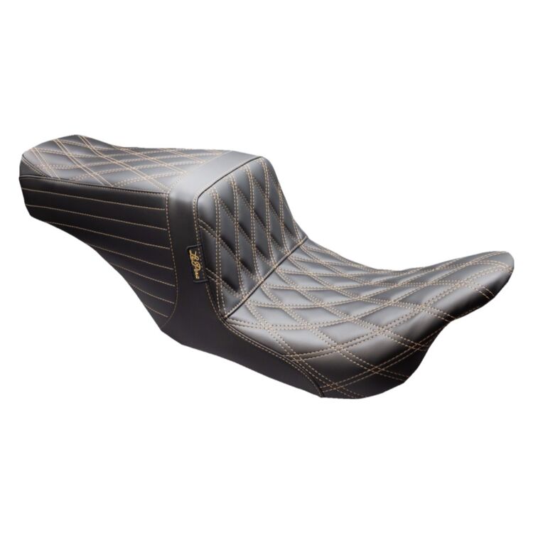 Le Pera TailWhip Double Diamond Stitch 2-Up Seat For Harley Touring 2008-2025