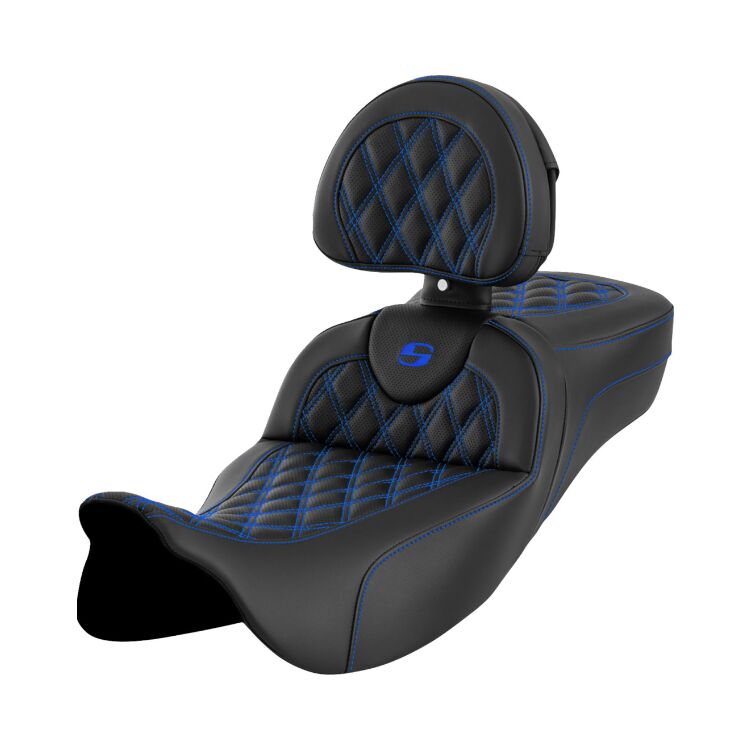 Saddlemen Roadsofa LS Lattice Stitch 2-Up Seat For Harley Touring 2008-2025 - Image 25