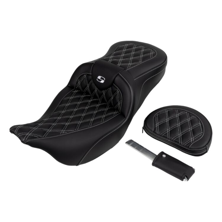 Saddlemen Roadsofa LS Lattice Stitch 2-Up Seat For Harley Touring 2008-2025 - Image 23
