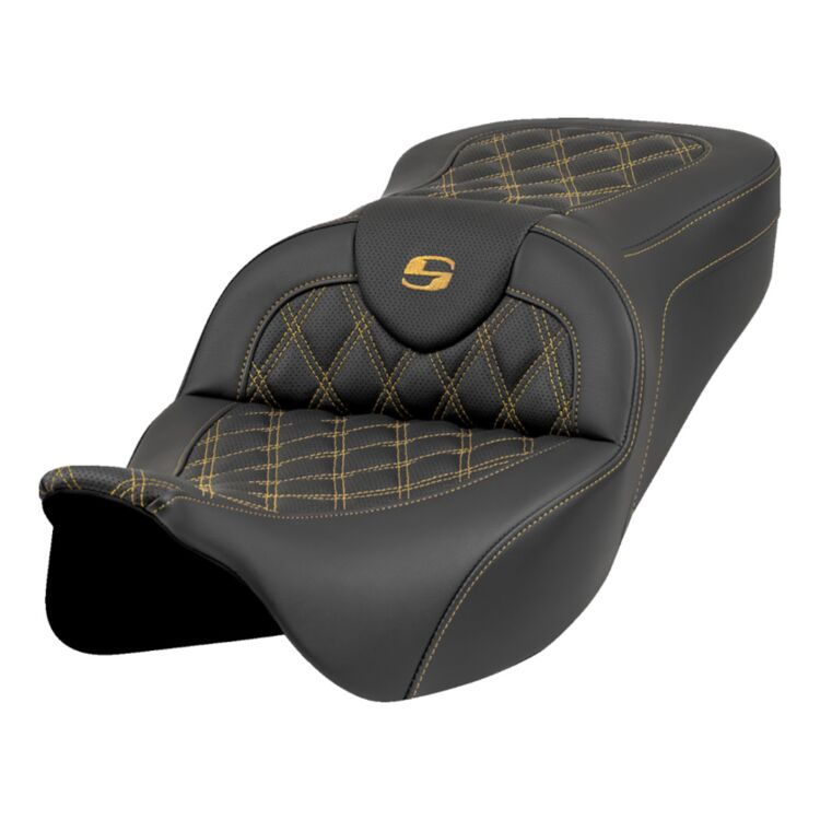 Saddlemen Roadsofa LS Lattice Stitch 2-Up Seat For Harley Touring 2008-2025