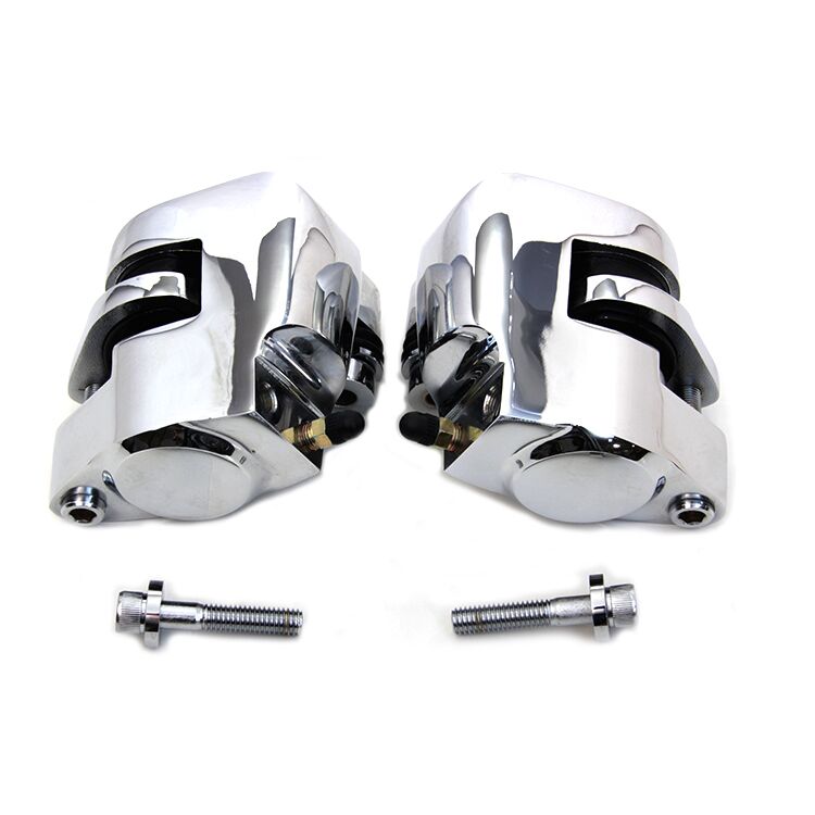V-Twin Mfg. Chrome Front Caliper Set For Harley 1984-1999