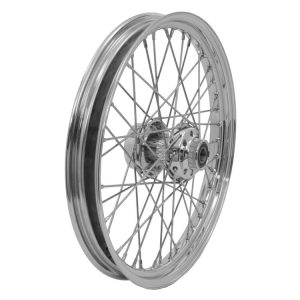 V-Twin Mfg. Replica 40 Spoke Chrome Front Wheel, 21" X 2.15" For Harley 2000-2006