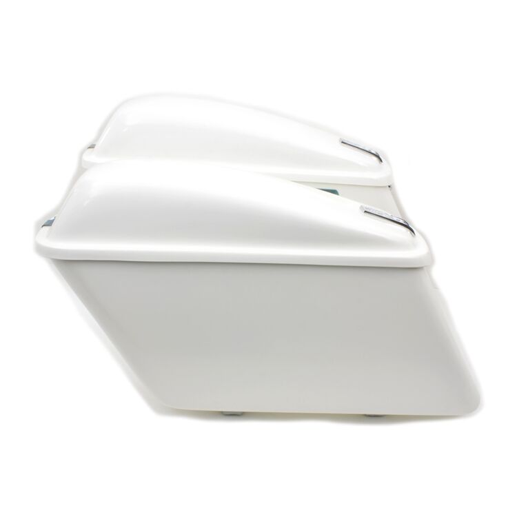 V-Twin Mfg. Replica White Saddlebag Set For Harley FL 1963-1984 - Image 2