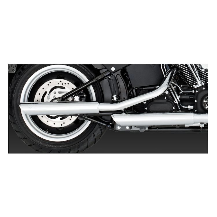 Vance & Hines PCX 3" Round Twin Slash Slip-On Mufflers For Harley Softail 2007-2017