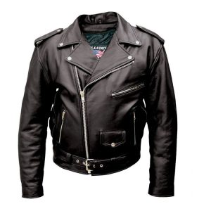 Allstate Leather Inc. Buffalo Leather Motorcycle Jacket