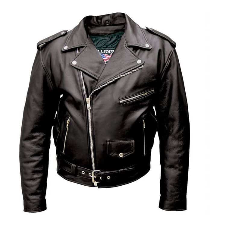 Allstate Leather Inc. Buffalo Leather Motorcycle Jacket