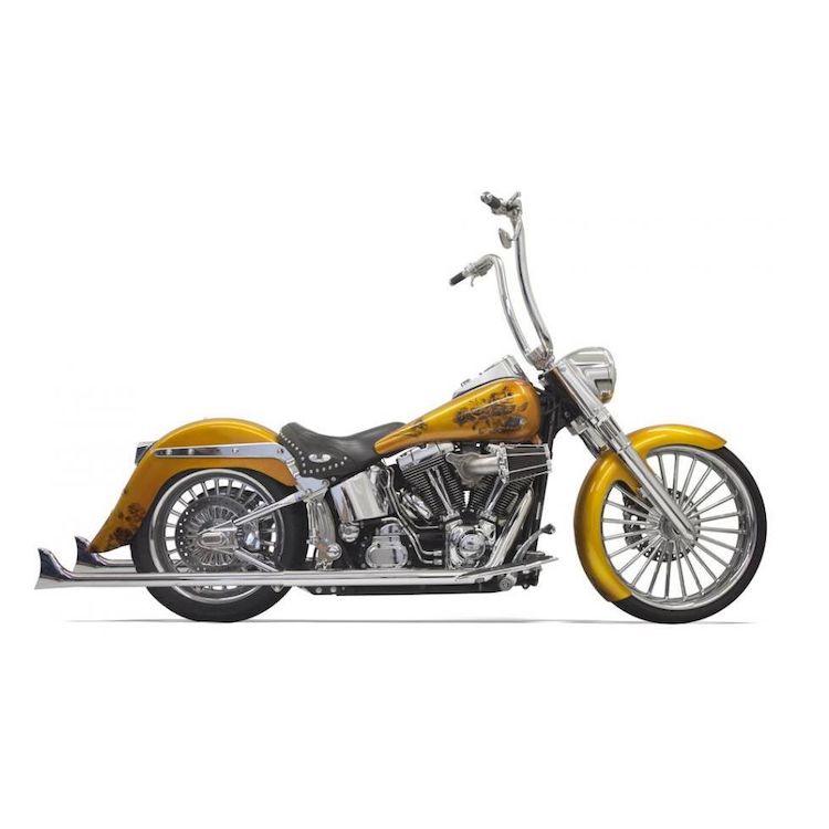 Bassani True Dual Pipes With Long Fishtails For Harley Softail 2007-2017 - Image 3