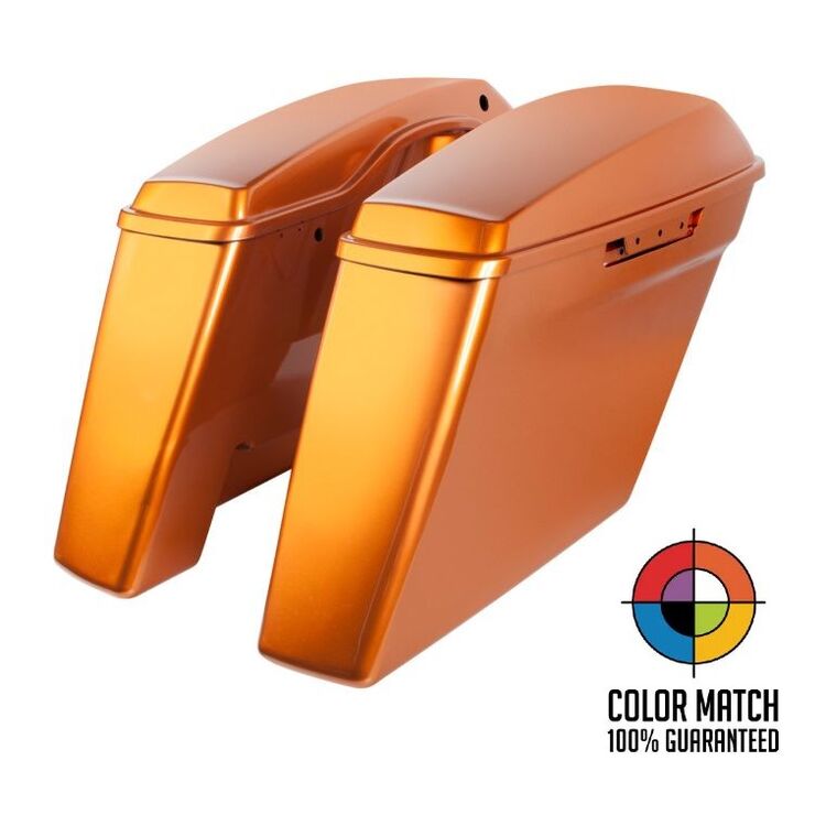 HogWorkz OE Color Matched 4" Stretched Dual Blocked Saddlebags For Harley Touring 2014-2025 - Image 42