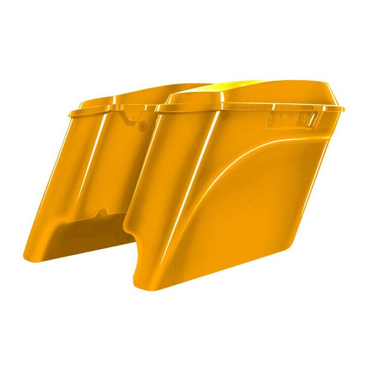 HogWorkz OE Color Matched 4" Stretched Dual Cut Saddlebags For Harley Touring 1994-2013 - Image 7