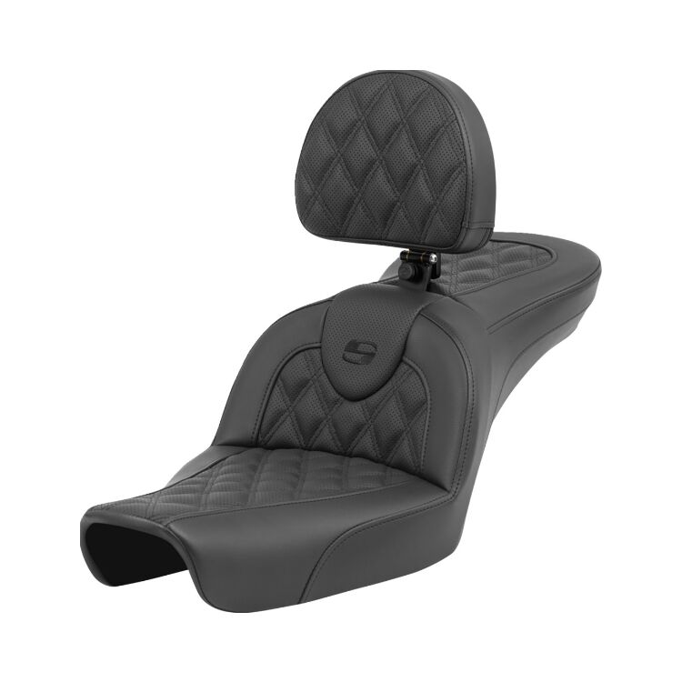 Saddlemen Roadsofa LS Lattice Stitch 2-Up Seat For Harley Dyna 1996-2003