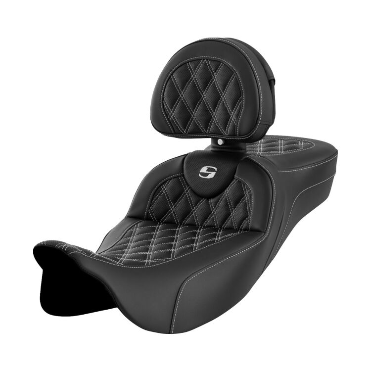 Saddlemen Roadsofa LS Lattice Stitch 2-Up Seat For Harley Touring 2008-2025 - Image 6