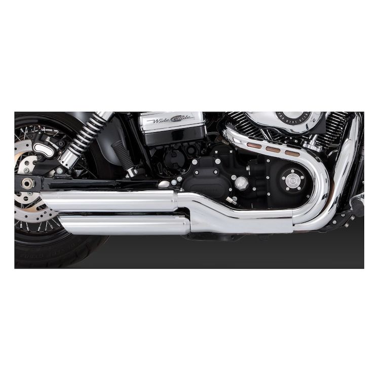 Vance & Hines 3" Round Twin Slash Slip-On Mufflers For Harley