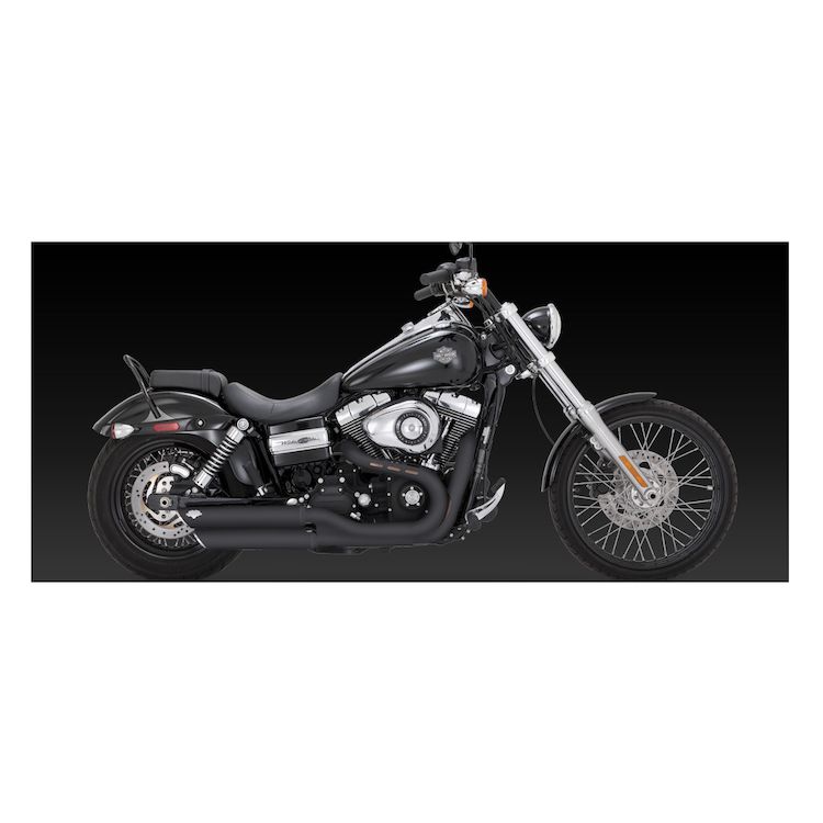 Vance & Hines 3" Round Twin Slash Slip-On Mufflers For Harley