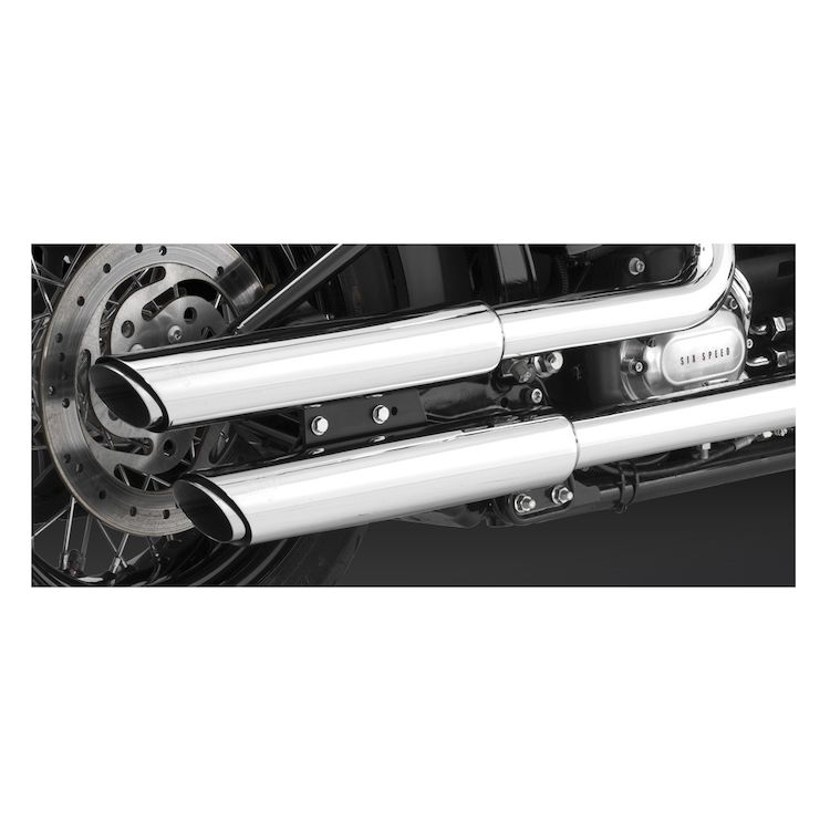 Vance & Hines 3" Round Twin Slash Slip-On Mufflers For Harley Softail 2007-2017