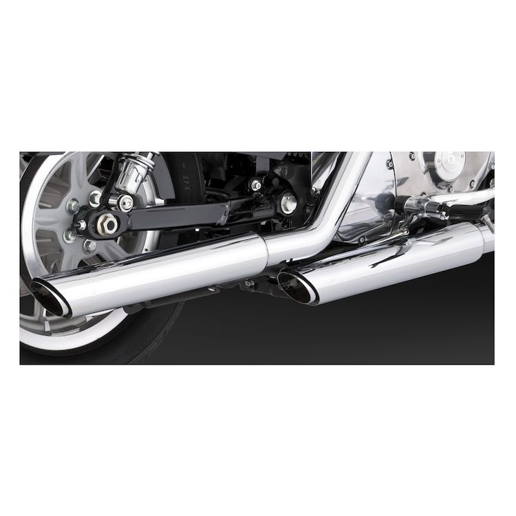 Vance & Hines 3" Round Twin Slash Slip-On Mufflers For Harley Sportster 2004-2013