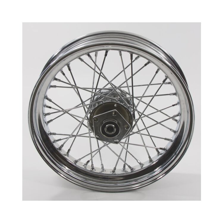 V-Twin Mfg. 40 Spoke Chrome Rear Wheel Assembly For Harley 1986-1999 - Image 4