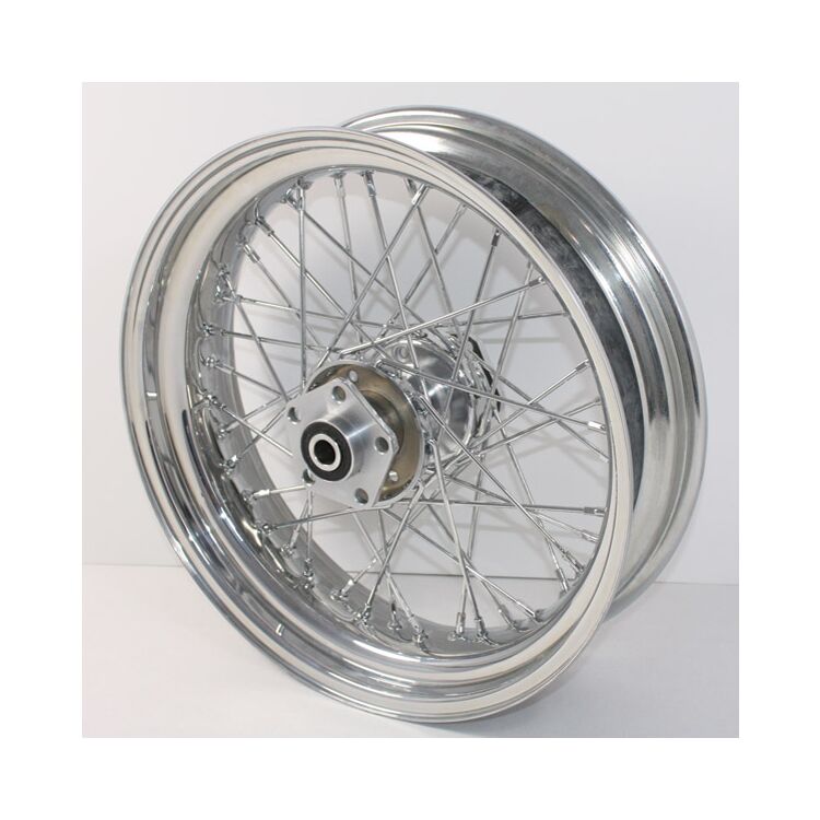 V-Twin Mfg. 40 Spoke Chrome Rear Wheel Assembly For Harley 1986-1999 - Image 5