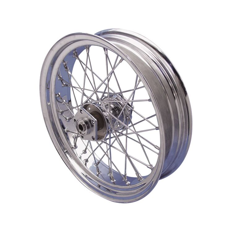 V-Twin Mfg. 40 Spoke Chrome Rear Wheel Assembly For Harley 1986-1999 - Image 6