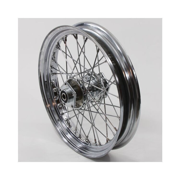 V-Twin Mfg. 40 Spoke Chrome Rear Wheel Assembly For Harley 1986-1999 - Image 2