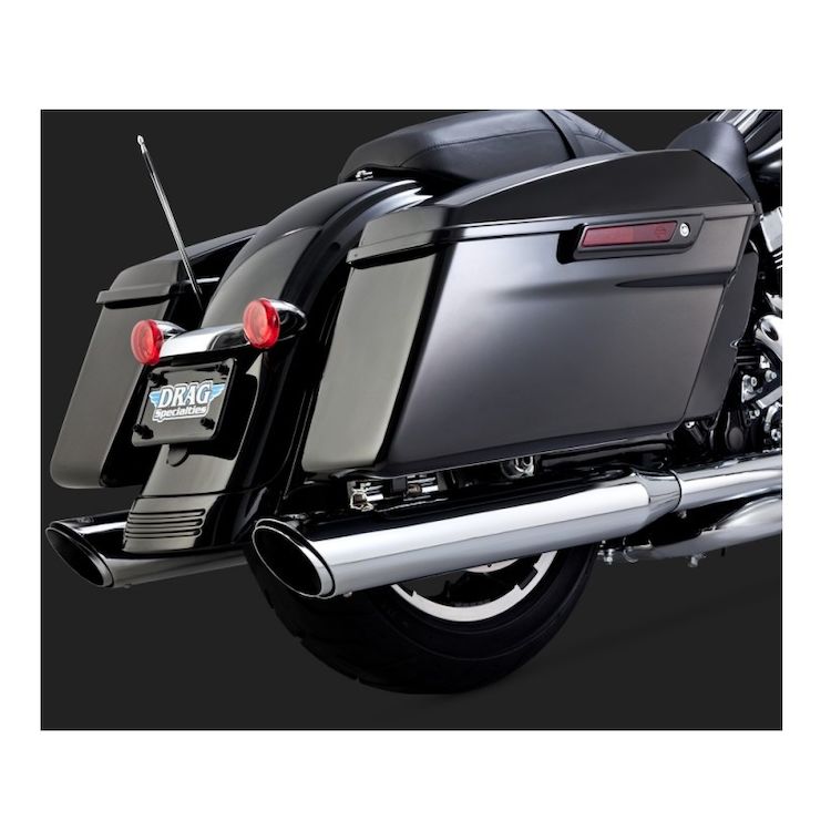 Vance & Hines 4" Round Twin Slash Slip-On Mufflers For Harley Touring 1995-2026 - Image 2