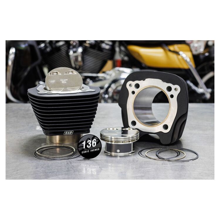 S&S Cycle 136" Big Bore Cylinder Kit For Harley Air Cooled Milwaukee-Eight 2017-2026