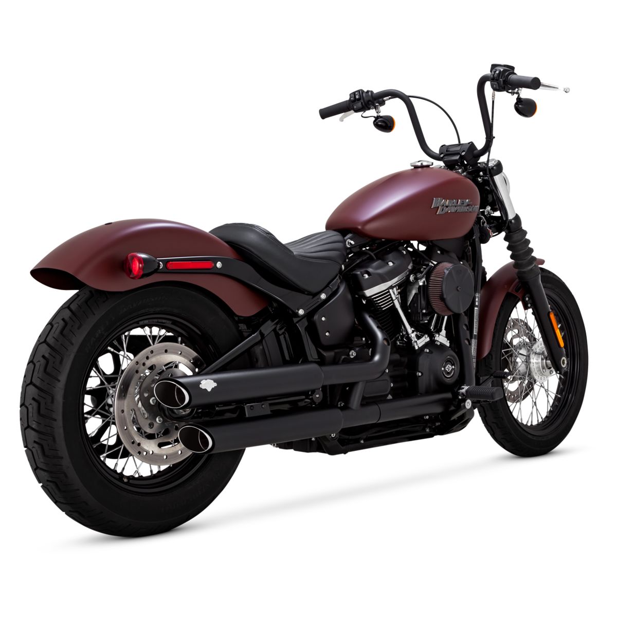 Vance & Hines PCX 3" Round Twin Slash Slip-On Mufflers For Harley Softail 2018-2024